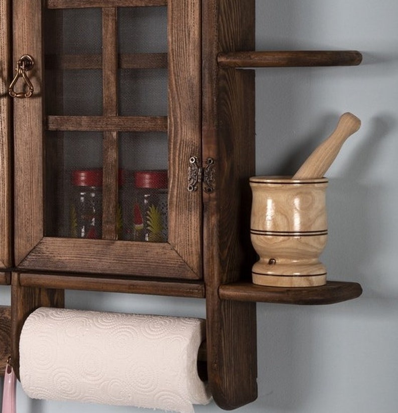 Rustic Spice Rack Wooden Spice Rack Wall Mounted Spice Rack Etsy