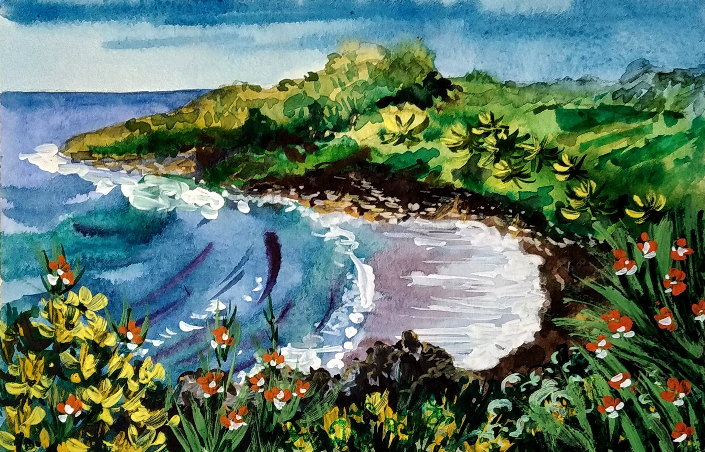 Maui Gemälde Kleine Aquarell Original Kunst Hawaii Kunstwerk | Etsy