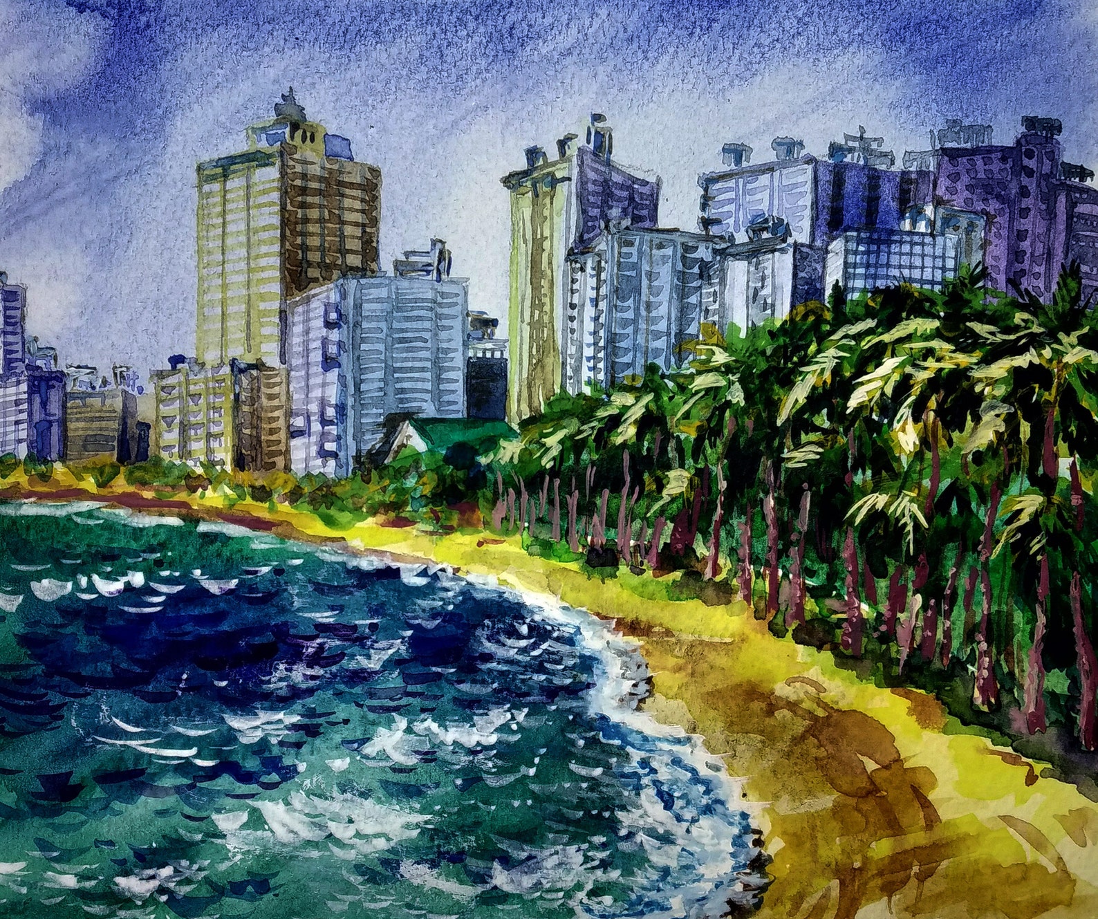 Detailed Honolulu Paint View Art Detailed Honolulu Paint View Art