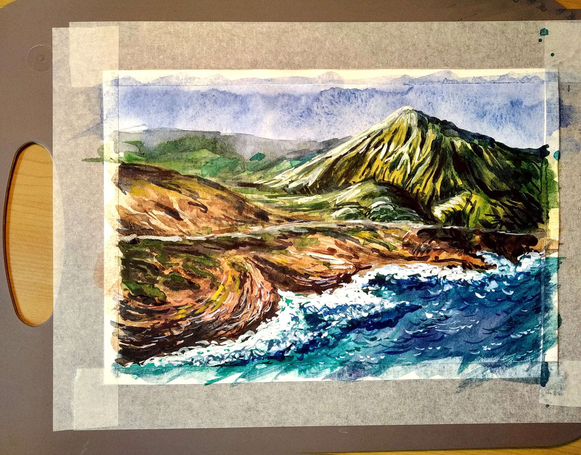 Oahu Painting Small Watercolor Original Art Hawaii Artwork Etsy