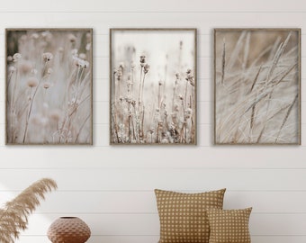 2 x DIN A3 /& 4 x DIN A4 30x42 /& 21x30 Heimlich® Premium Poster Set mit Bilderrahmen Holz Weiss » Achtsam Beige Strand « ca Stilvolles Set mit passenden Bilder als Wohnzimmer Deko