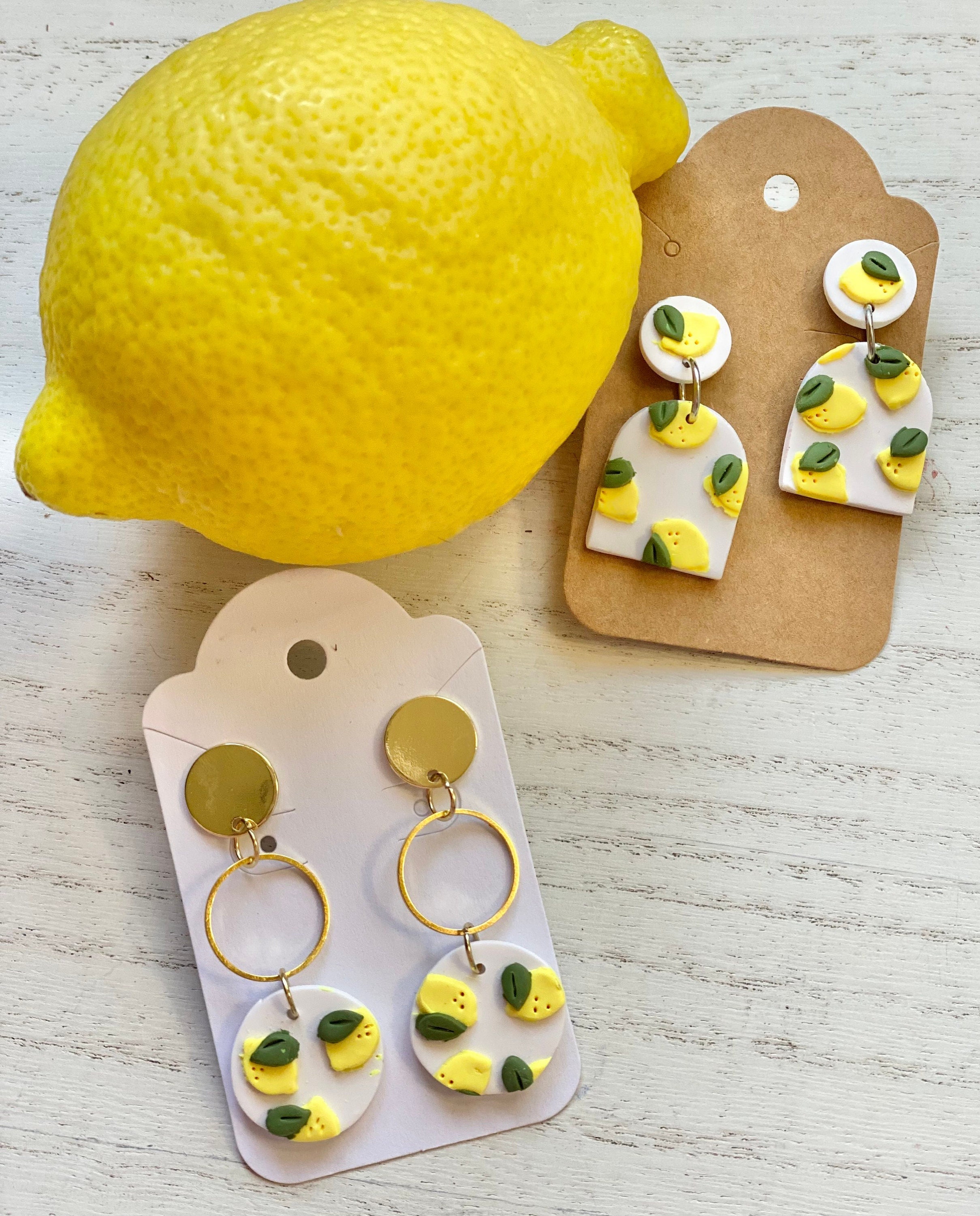 Lemon Polymer Clay Earrings Handmade Earrings Etsy India