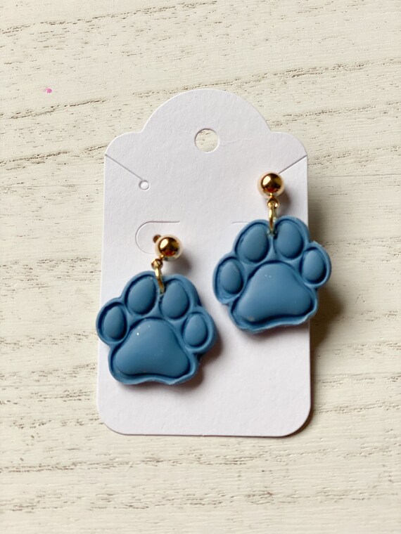 Paw print dangle earrings sale