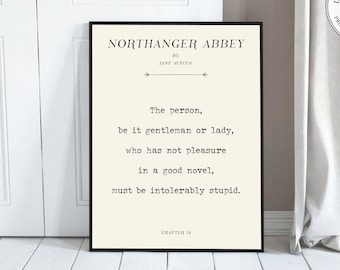 Jane Austen 'Northanger Abbey' Quote Art Print (Digital Download)