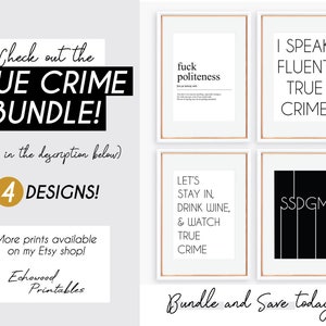 Funny True Crime Art Print: Crime Show Obsessed (Digital Download) image 3