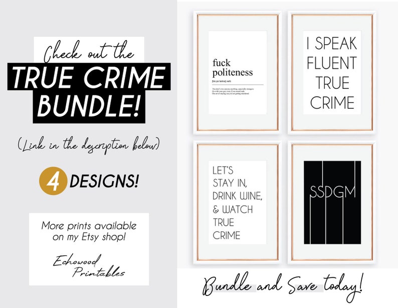 Funny True Crime Art Print: Crime Show Obsessed (Digital Download) image 3