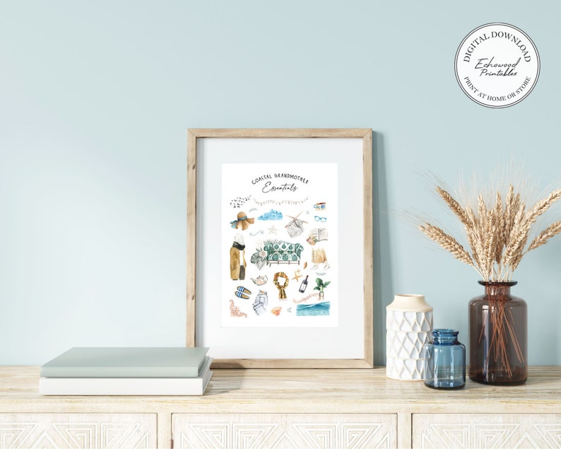 Coastal Grandmother Art Print for Beachy Wall Decor Coastal - Etsy