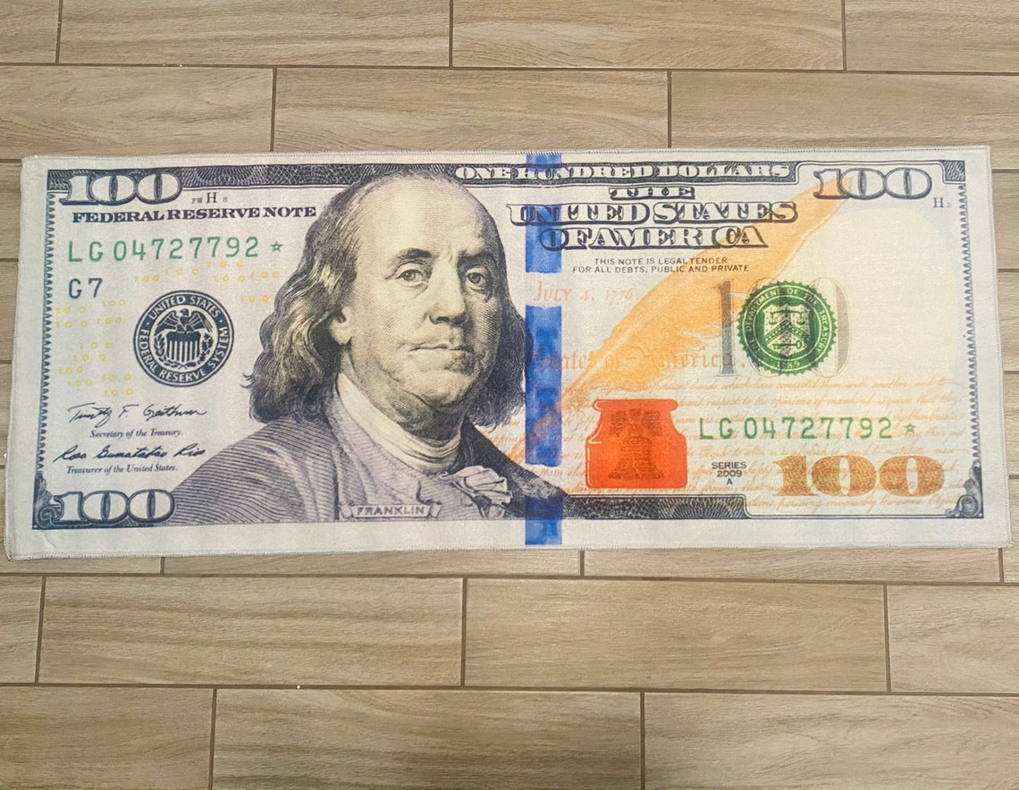 100 dollar bill rug money rug unique money rug dollar Etsy