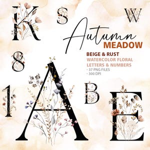 Herbst Beige und Rost Alphabet 37 PNG - Buchstaben und Zahlen für die Herbst Hochzeit, Tischnummer, Monogramm, Thanksgiving Briefpapier