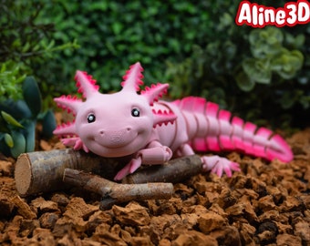 Cute 3d Printed Axolotl Toy, Hand-Painted Realistic Axolotl Fidget Animal