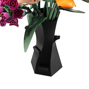 Schwarz LEGO Kompatibel Vase für Botanical Garden Blumen - 3D gedruckte moderne dekorative Vase für LEGO Botanical Garden