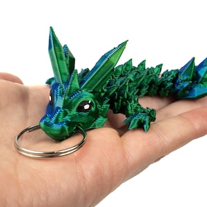 Crystal Dragon Sleutelhanger, Tadling Gelede Dragon Keycharm Toy, Crystal Gem Dragon, Sensory Desk Toy