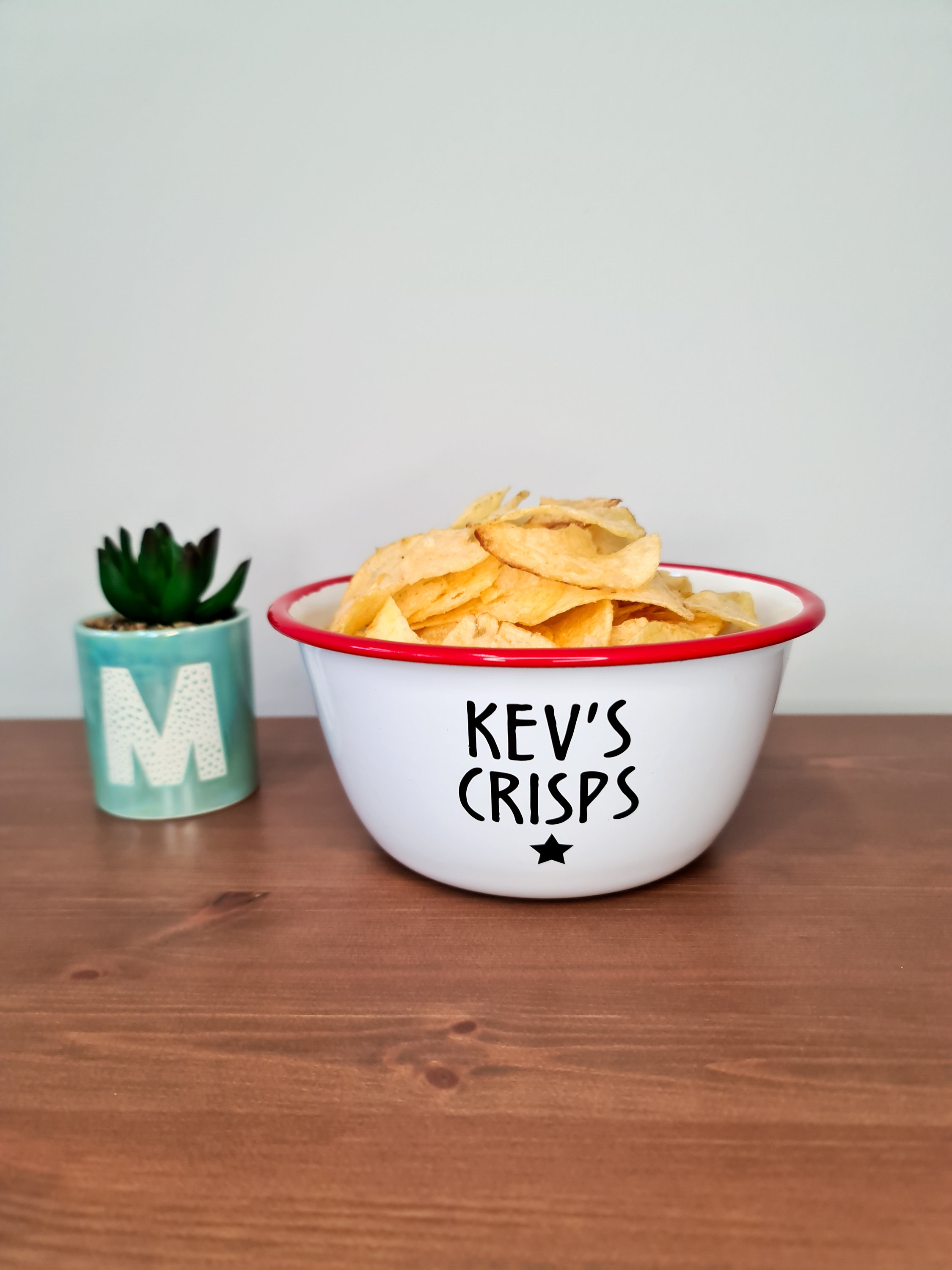 Personalised Snack Bowl CRISPS in RED 12 x 6.5 cm 400ml Etsy