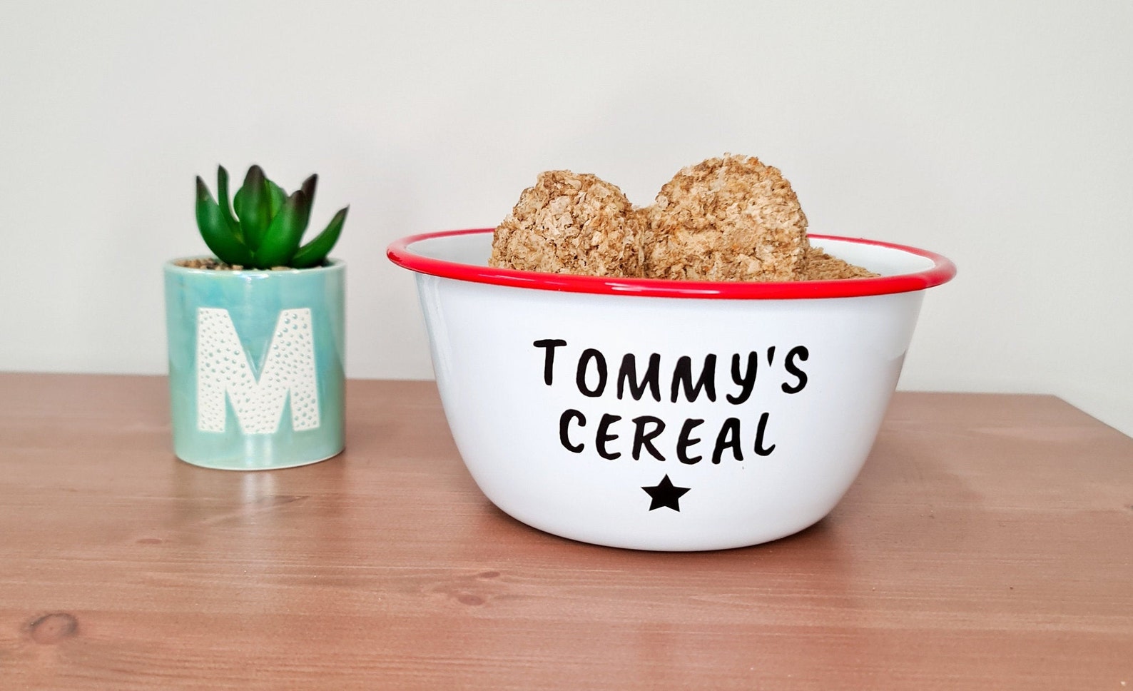 Personalised CEREAL Bowl in RED 12 x 6.5 cm Approx capacity Etsy