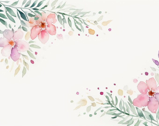Watercolor Floral Art Digital Download
