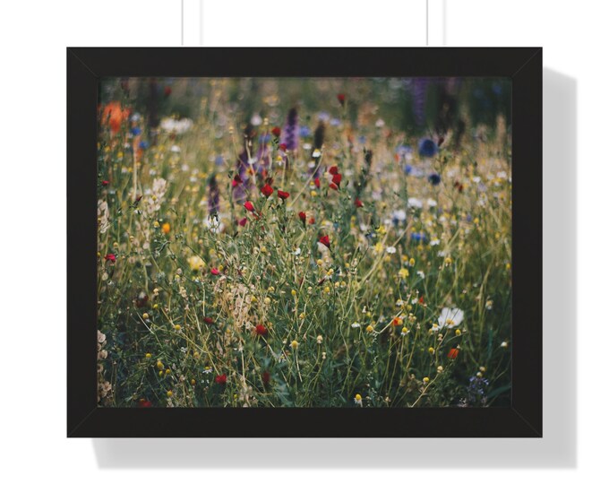 Wildflower Meadow Framed Horizontal Poster