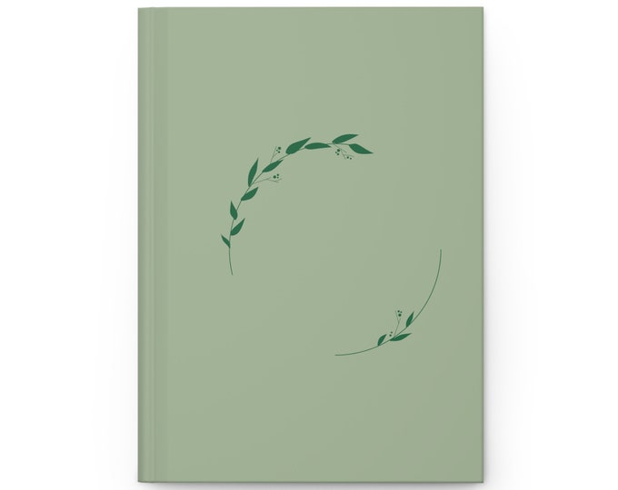 Green Leafy Wreath Hardcover Journal Matte