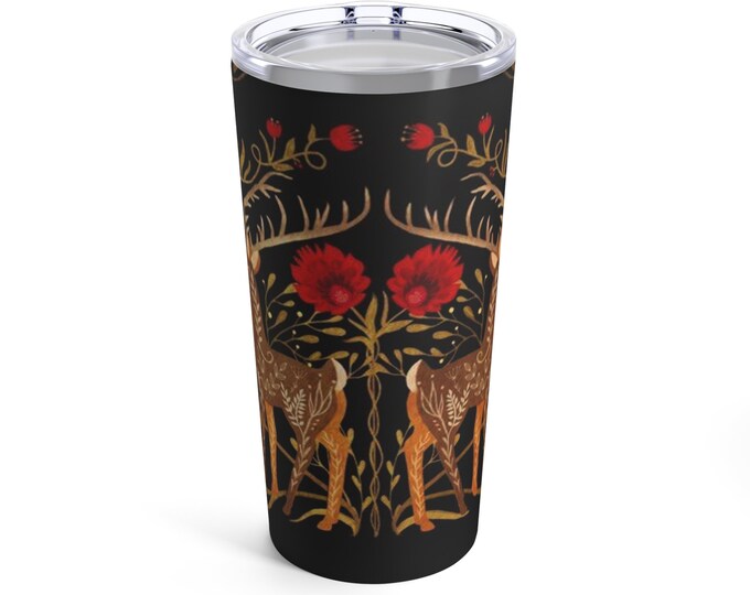 Twin Stags and Roses Tumbler 20oz