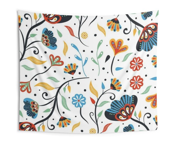 Tropical Flora Abstract Indoor Wall Tapestries