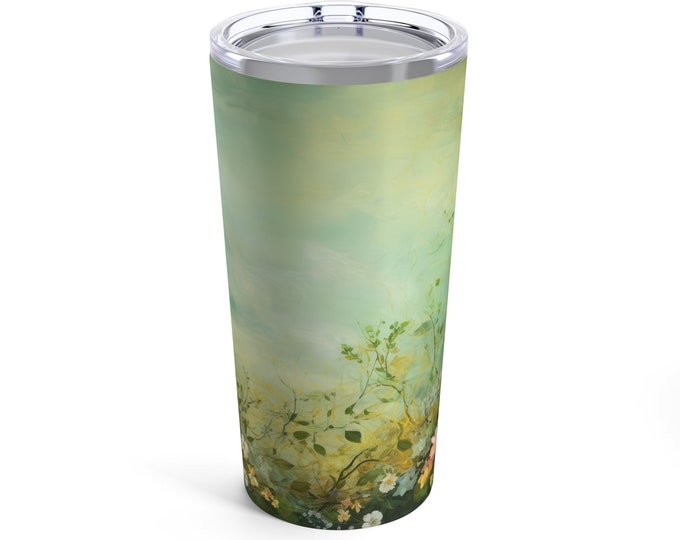 Green Floral Tumbler 20oz
