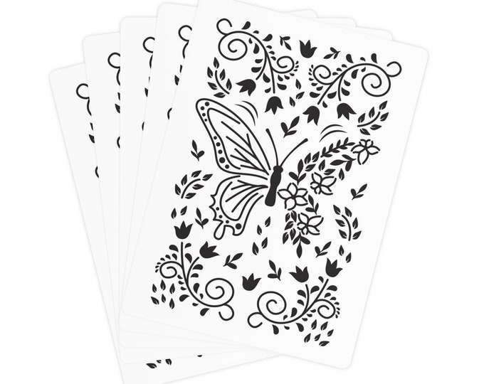 Floral Butterfly Poker Cards