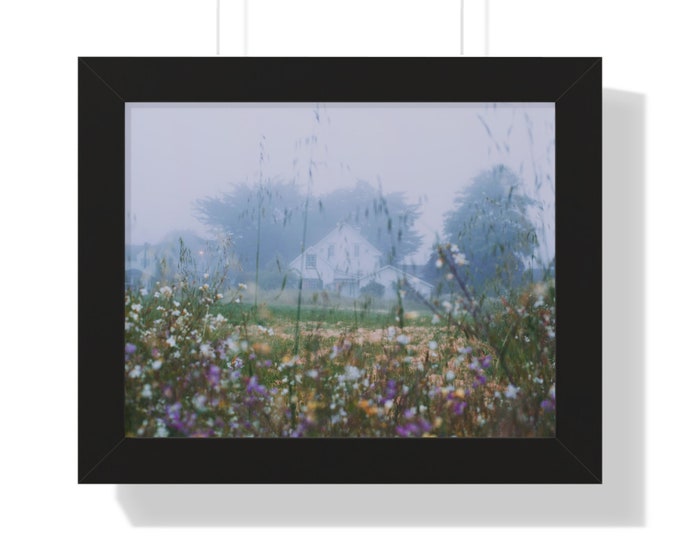 Misty Cottage Framed Horizontal Poster