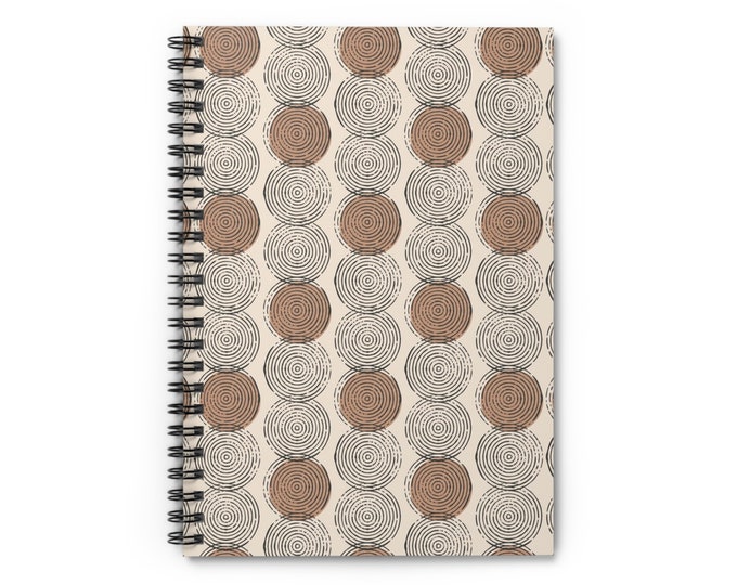 Boho Geometric Circles Spiral Notebook - Ruled Line