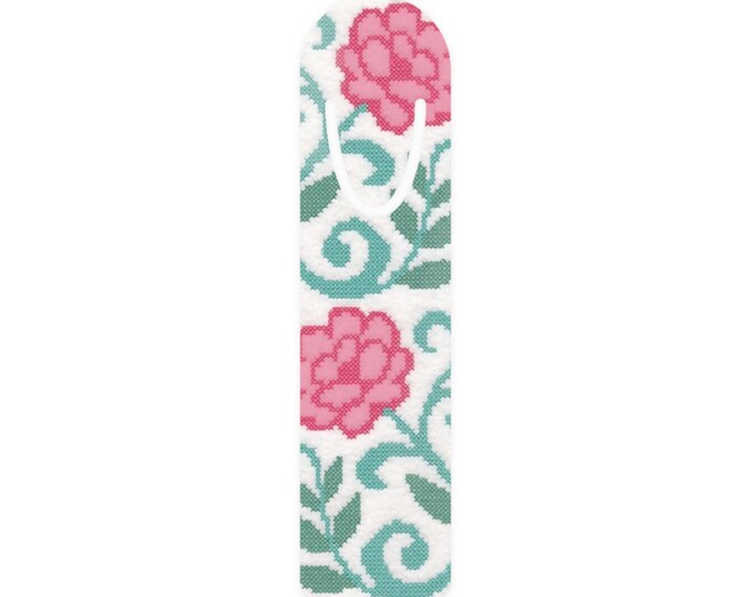Embroidered Peonies Bookmark