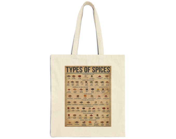 Spice Chart Cotton Canvas Tote Bag