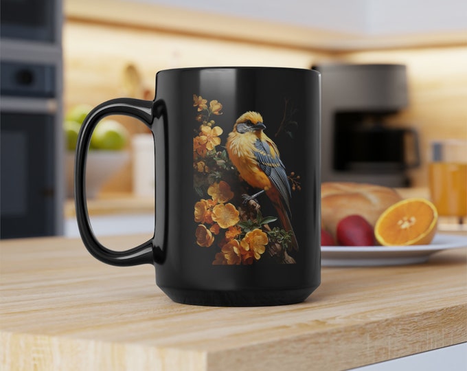 Yellow Bird Ceramic Mug, 15oz