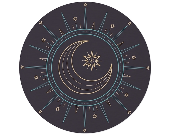 Moon Stars Round Rug