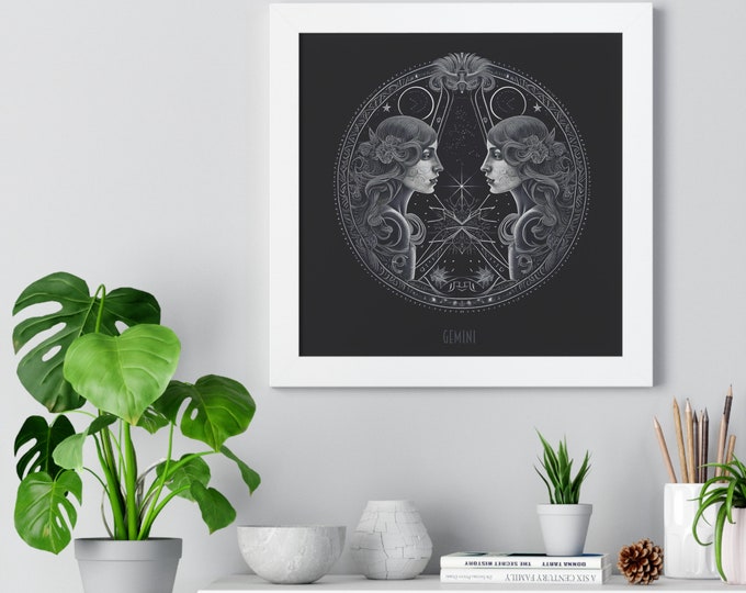 Zodiac Gemini Framed Horizontal Poster