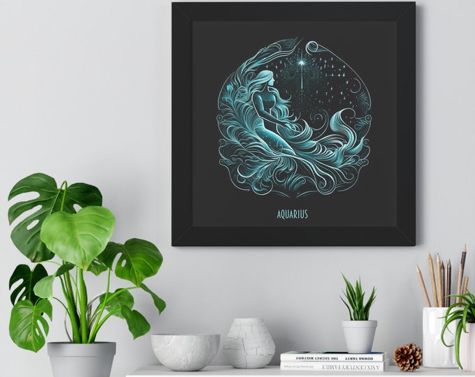 Zodiac Aquarius Framed Square Poster