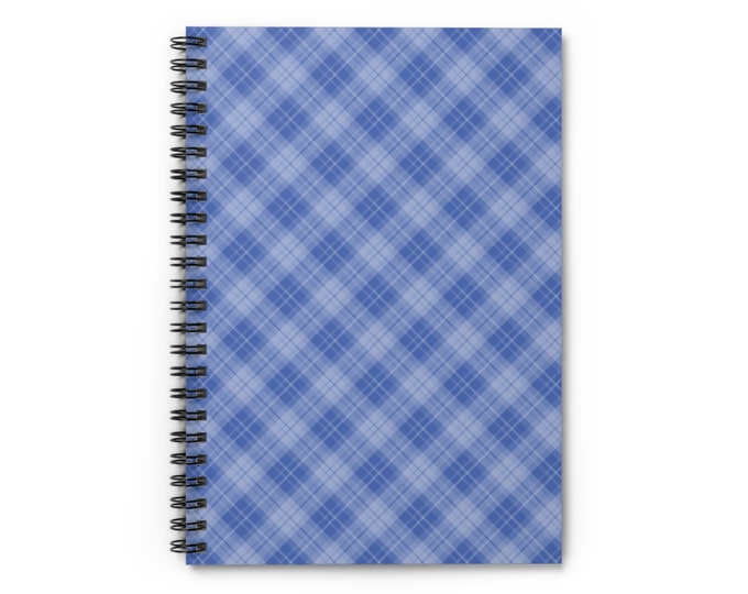 Periwinkle Plaid Spiral Notebook - Ruled Line