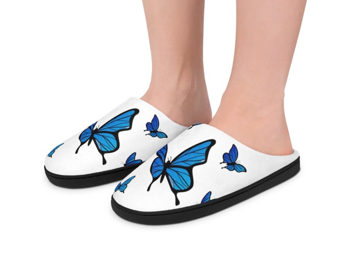Blue Butterflies Women's Indoor Slippers