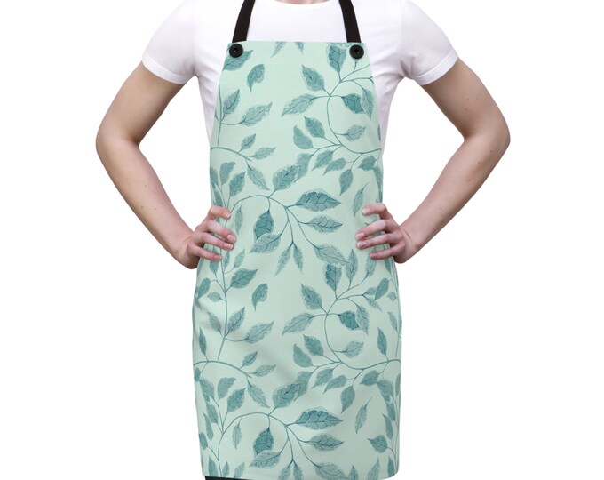 Blue Leafy Vine Apron