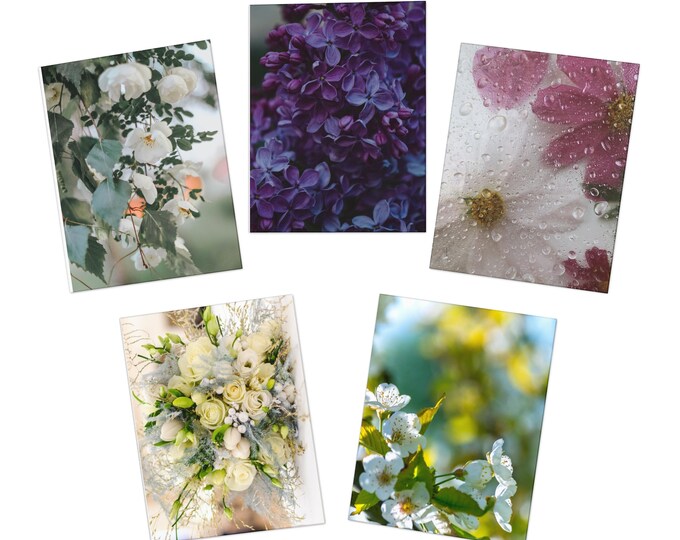 Blank Floral Multi-Design Greeting Cards (5-Pack)