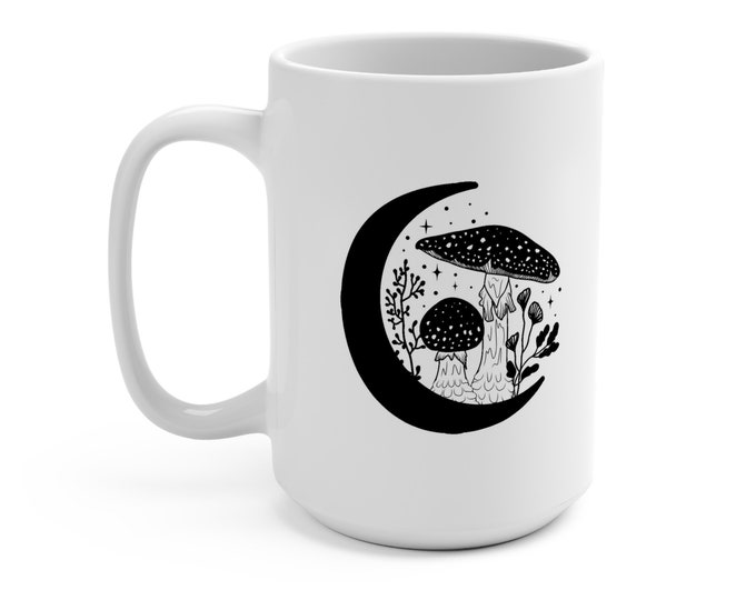 Moon Mushrooms Mug 15oz Pattern B