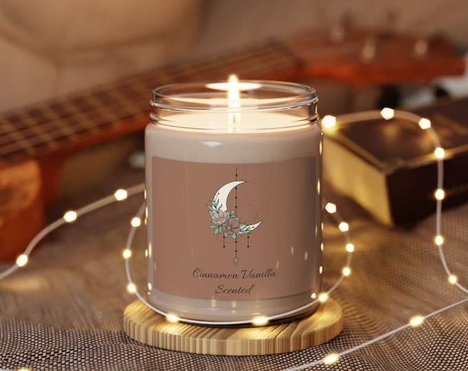 Cinnamon Vanilla Scented Soy Candle, 9oz