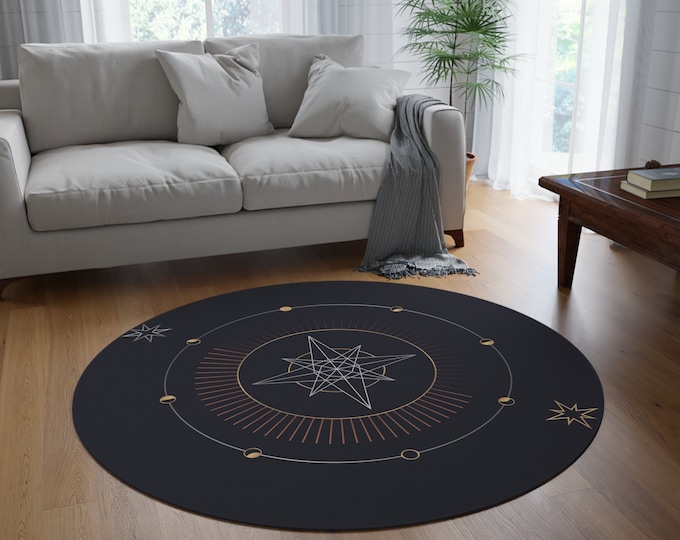 Geometric Star Round Rug