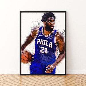 Joel Embiid, Basketball Player, Basketball Wall Art, Basketball Canvas Print, Poster Pint, Wall Art, Wall Decor