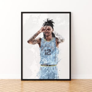 Ja Morant, Basketball Player, Basketball Wall Art, Basketball Canvas Print, Poster Pint, Wall Art, Wall Decor