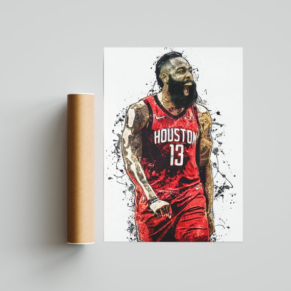 James Harden Poster Philadelphia 76ers Basketball Illustrated Art Print