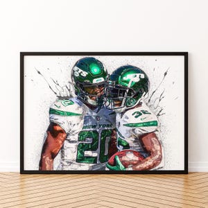 Michael Carter Breece Hall, joueurs de football, toile d'art murale, affiche de football, sport motivant et inspirant, meilleur cadeau pour les fans