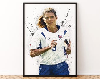 Mia Hamm Inspired Soccer Wall Art Powerful Women Sports Poster Canvas Decor