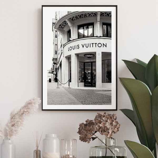 Fashion Printable Wall Art Boutique, Luxury Brand Shop Print, Store Front Wall Decor, Black and White Boutique Fashion Easy Digital Download