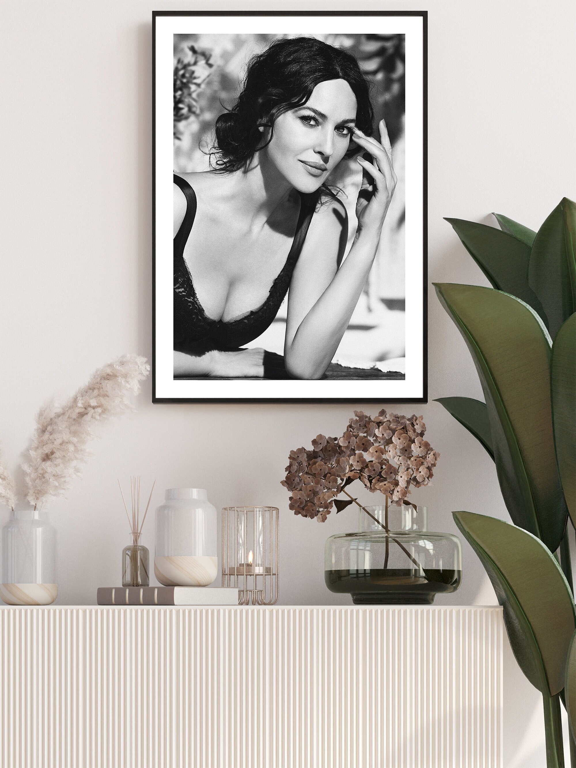 monica-bellucci-poster-black-and-white-feminist-print-vintage-photo