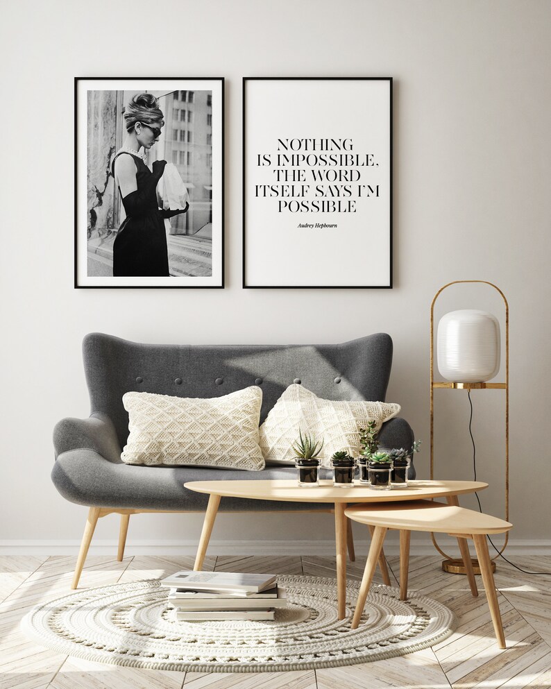 Affiche vintage en métal Audrey Hepburn pour décoration