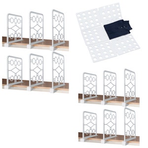 Set of 12 Shelf Dividers with T Shirt Folder Board Bundle