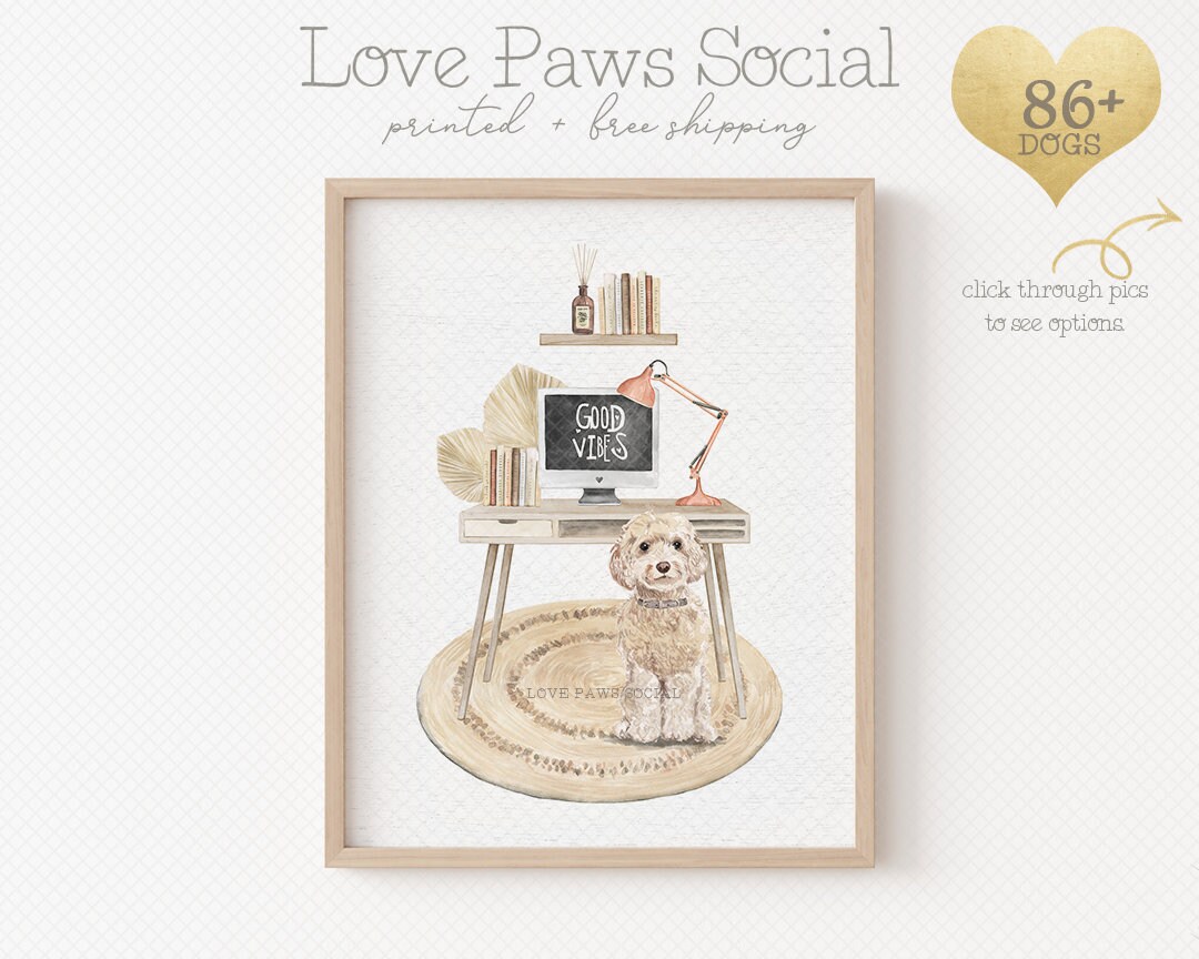 DOG ART PRINTS Boho Dog Art Modern Dog Art Farmhouse Dog Etsy